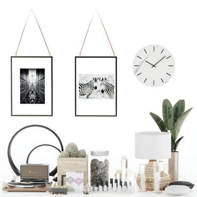 现代挂画 花瓶 装饰摆件